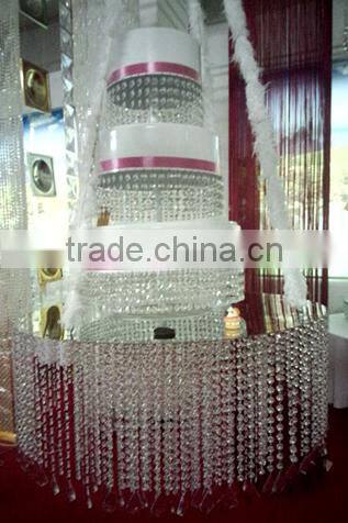 hotsale hanging crystals wedding centerpieces cake stand for wedding