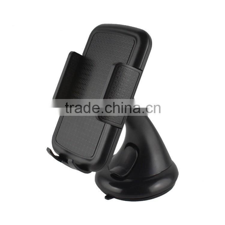 For all mobile phone with suction cup deesign leather grain universal windshield mount holder car holder