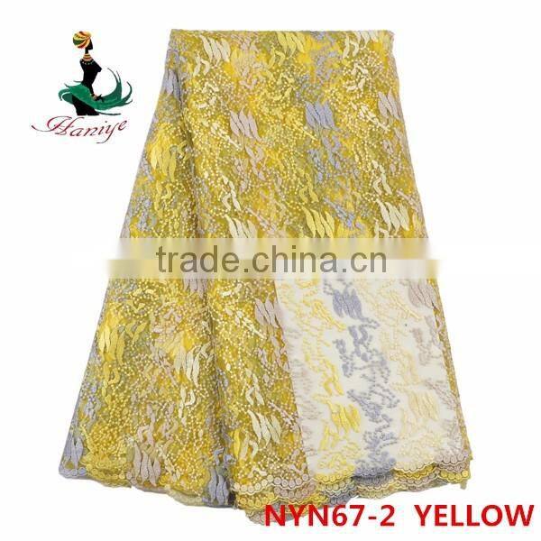 2016 Haniye Wholesale fashion tulle lace french lace/african tulle lace fabric/NYN67