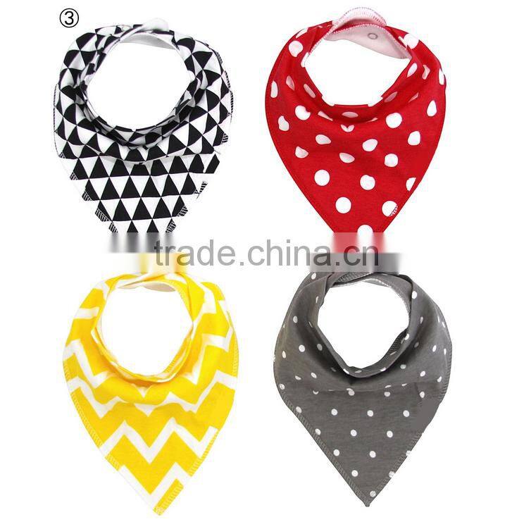 Top quality 100% cotton 4pieces a lot baby bandana bibs