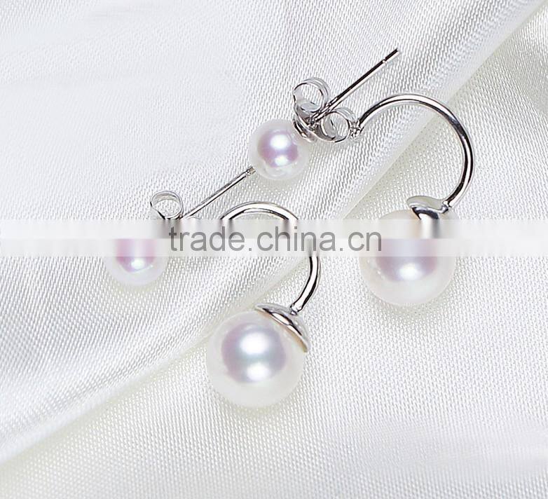 charm double sided pearl puddles earrings silver 925 material