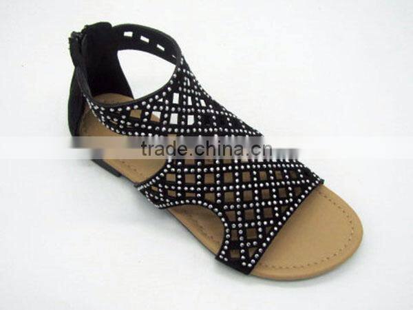 Uniseason Fancy Outdoor Summer No Heel Girls Sandals 2015 New Design