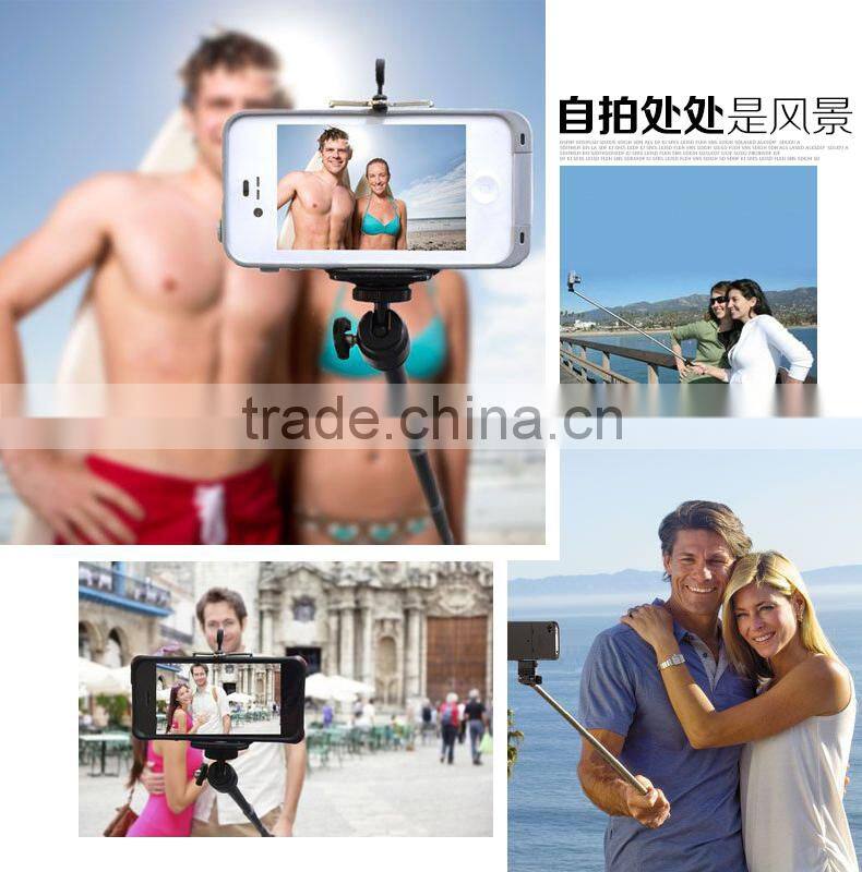 Extendable Self Portrait Selfie Handheld Stick Monopod With Smartphone Adajustable Holder For Phone Camera