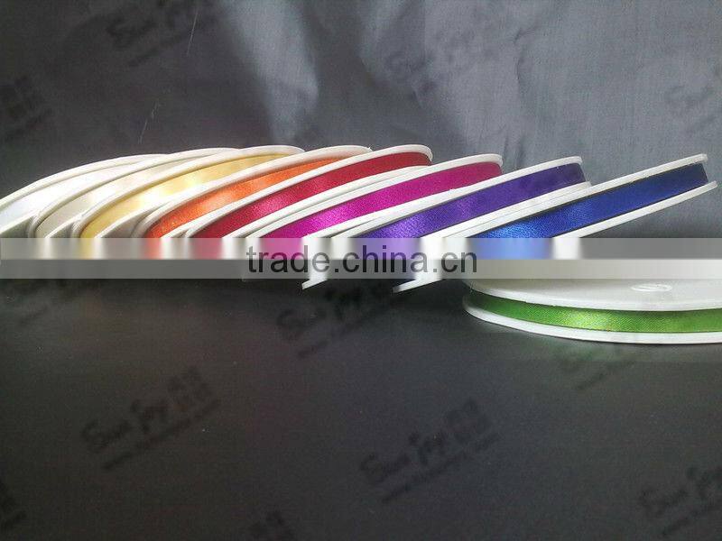 High quality 10mm slit edge polyester satin ribbon