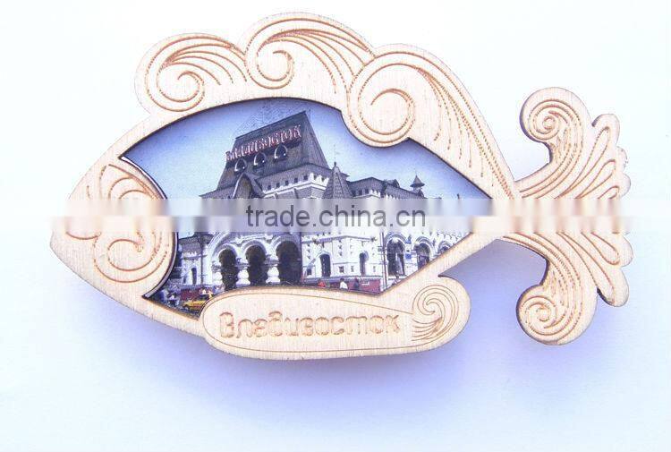 wholesale price multicolor design wooden fridge magnet