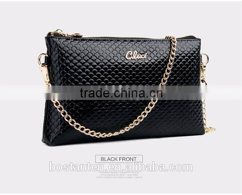 fashion women leather beach bag chain sling shoulder bag