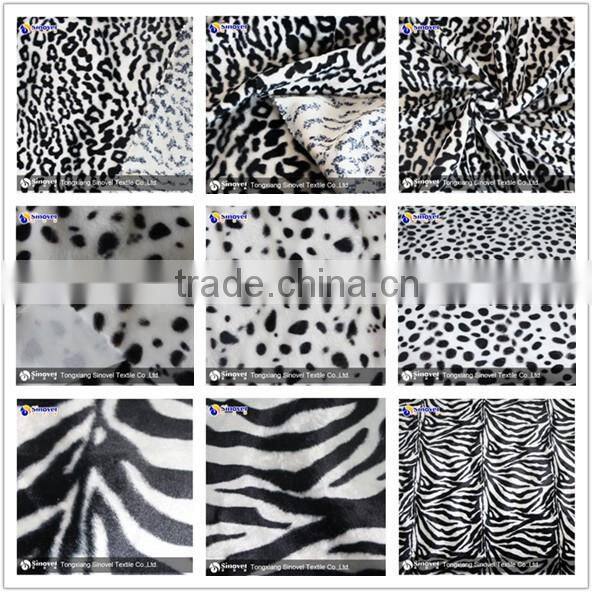 100% Polyester Animal Printed Velboa Fabric for Toys