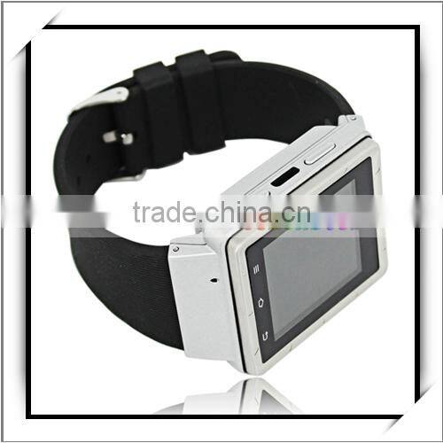 1.54" S6 Android4.0.4 MTK6577 Dual Core 1.0GHz 512MB and 4GB Bluetooth Smart Watch Phone White