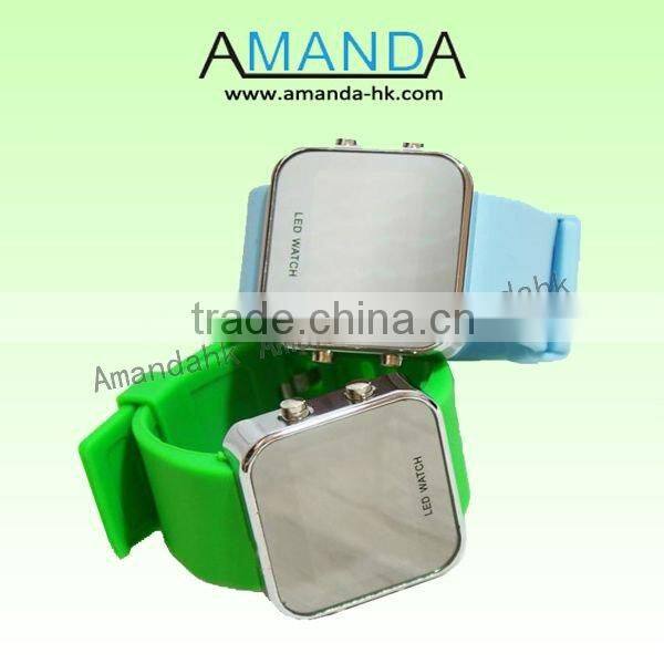 2013 Promotion Hot Sale Led Digital Sport Watches,Mirror Face Silicone Watch,Good Service And Good Quality.