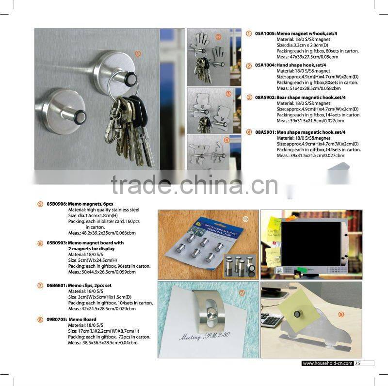 05A1005 Memo magnet w/hook,set/4