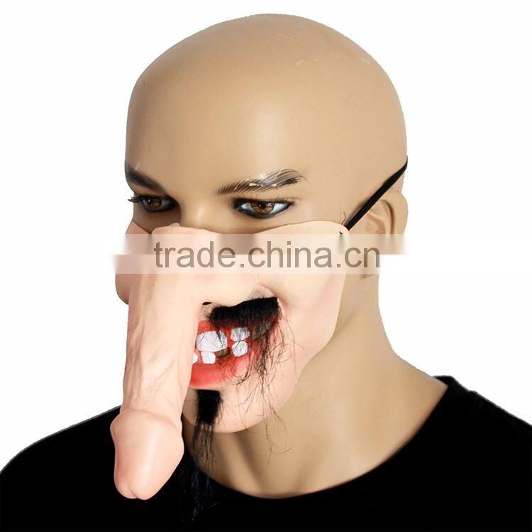 halloween party latex horror dick frankenstein human custom half face mask