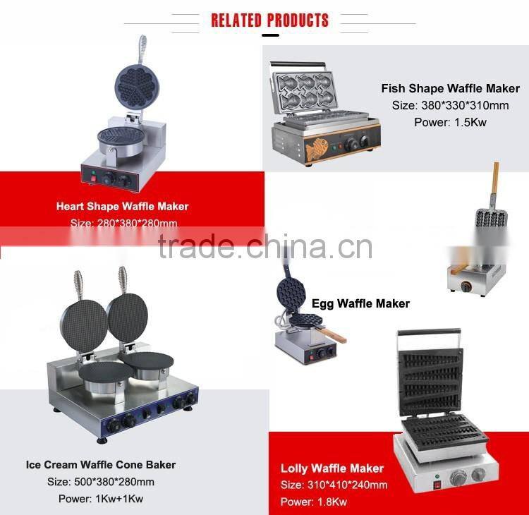 Commercial Portable Twin Head Electric Heart Industrial Waffle Maker