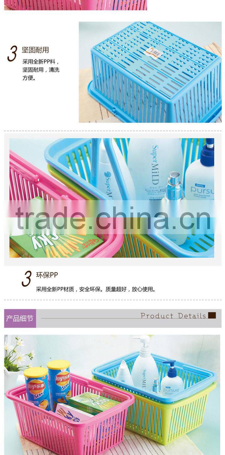 portable bathroom storage basket/kitchen spice bottle dishes storage basket-red