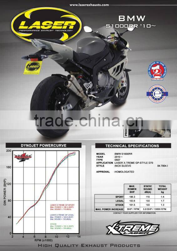 For BMW S1000RR 2010- Motorcycle Exhaust Pipe LASER "X-treme" slip-on mufflerset "GP-style" D70