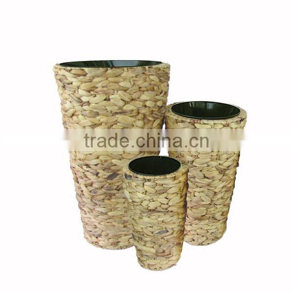 Fancy rattan watering can wicker handmade flower pot