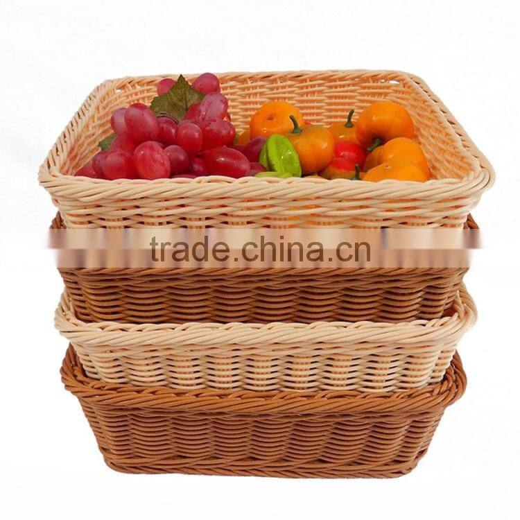 S&D Household accessories wicker crafts Natural poly rattan wholesale fruit baskets