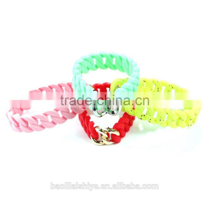 Newest arrival Bright Color Fashion Silicone Bracelets 2017