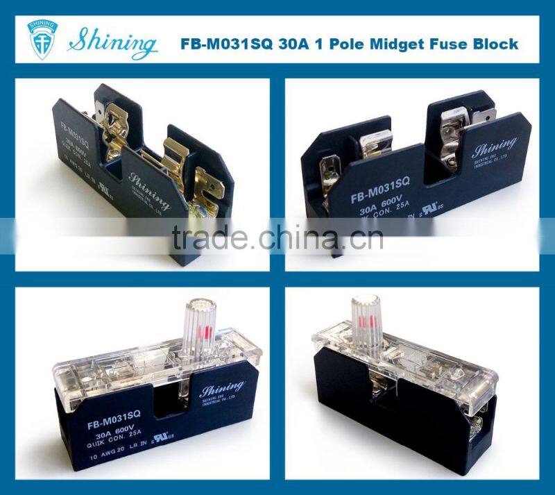 FB-M031SQ Equal To Bussmann 600V 30 Amp 1 Pole 10x38 Midget Fuse Box