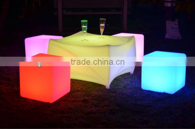Multi color changing outdoor plastic table