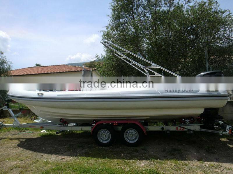 CE certificated 25ft fiberglass hull inflatable yacht