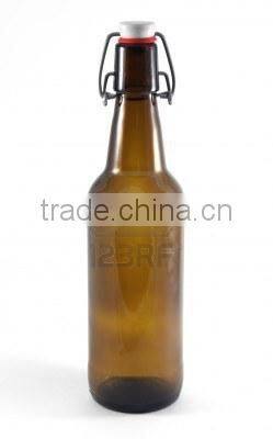 Clear/Amber color 750ml Beer Glass Bottle
