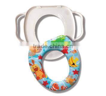 Easy clean soft potty seat with handle/ Children toilet seat