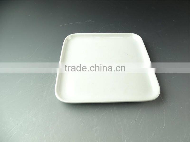 Wholesale white ceramic Square dinner plate for daily use