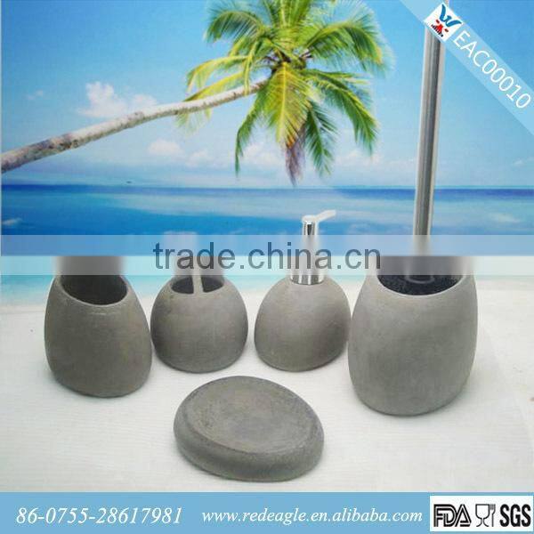 EA0091E round shape shiny surface polyresin bathroom accessories toilet brush holder with holes