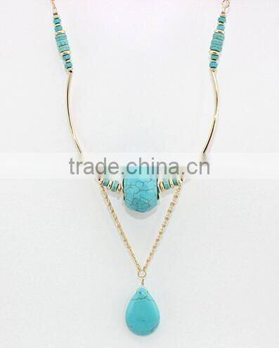 Fashion turquoise bar necklace gemstone necklace