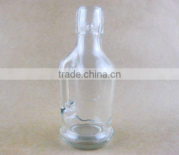 Glass bottle with handle ,glass oil and vinegar bottle with handle ,glass bottles for oil