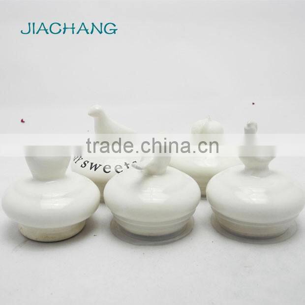 square buttom airtight glass preserve container with bird ceramic lid