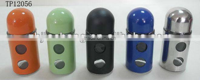 2016 hot selling bullet style mini colored sleeves cylinder glass spice jars