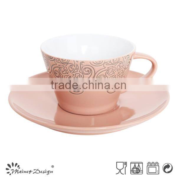 Hot sale Ceramic Stoneware indoor decoration cup and saucer flower pot