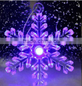 led 7colors light plastic acrylic Christmas snowflake ornament