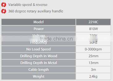 Ronix Power tools Impact Drill 13mm 810W model 2210C