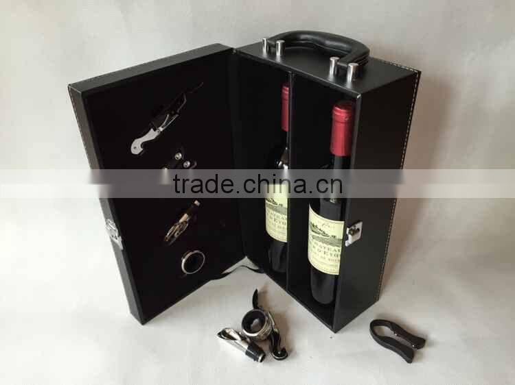 K0592-4PU Leather wine gift box 2bottles