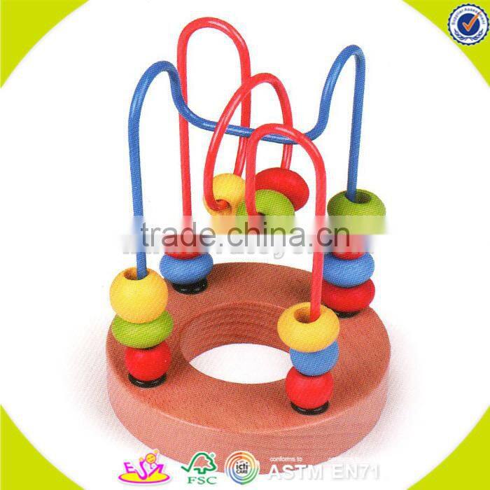 wholesale popular education wooden wire bead toy for kids new style wooden wire bead toy for children W11B014
