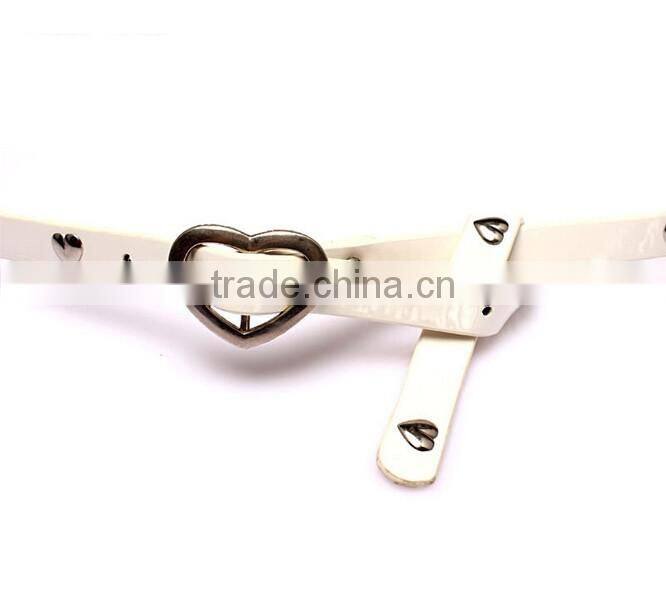 Wholesale heart rivet decorated heart buckle sex women lady thin PU waist belt