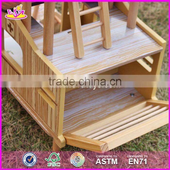 2017 New products indoor children toys wooden treehouse dollhouse W03B059