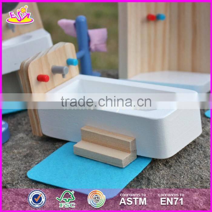 2017 New design kids pretend play toys wooden miniature dollhouse furniture W06B054