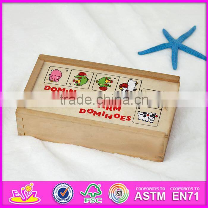 2016 hot sale educational children wood domino game W15A068