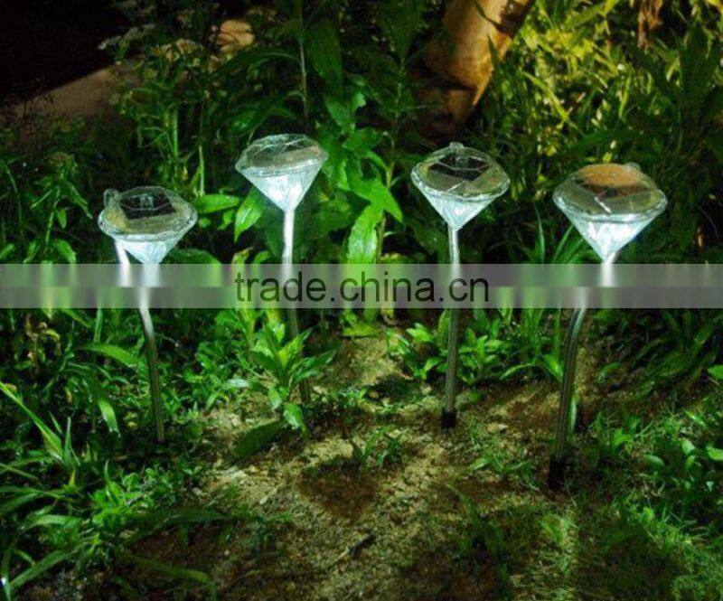 Outdoor Solar Power LED Path Wall Landscape Mount Garden Fence Lamp solar diamond light