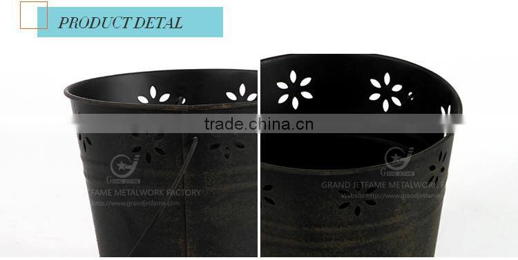 iron and zinc homeware flower pots for outside decorative garden pots