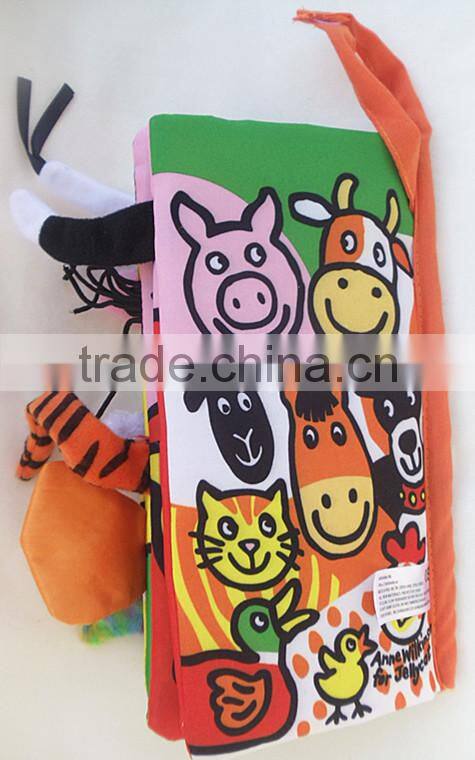 New born Baby Infant Developmental Soft Animal cloth book Farm Tails Cloth book