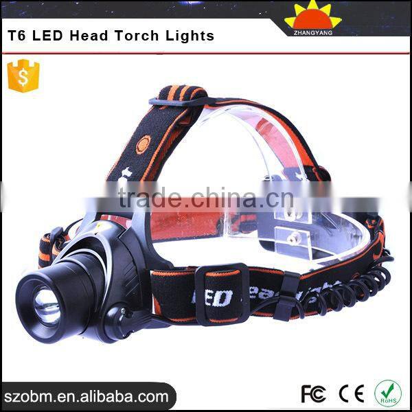 OEM T6 LED 1200Lm 3 Mode Rechargeable Hunting Headlight High Power Headlamp