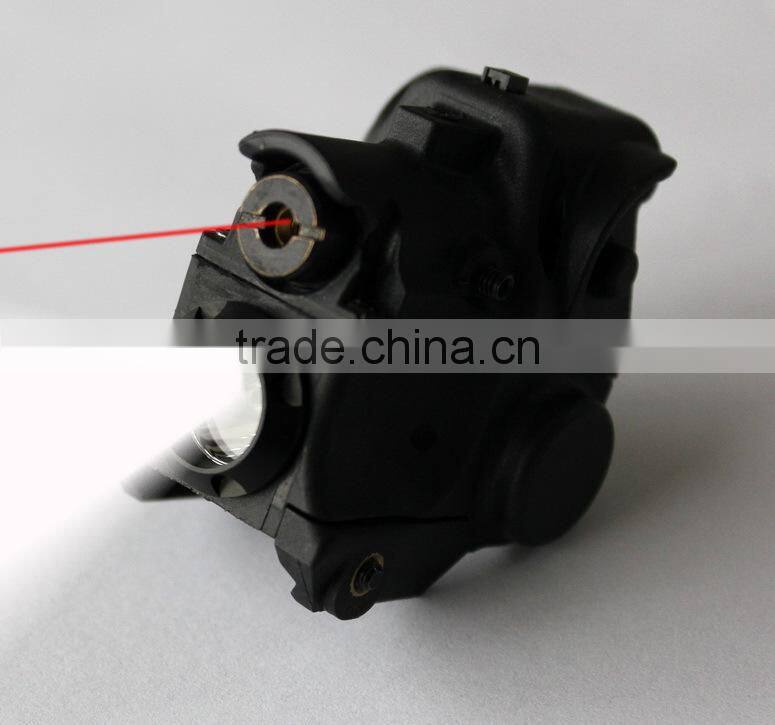 Super compact tactical red laser sight and strobe 80 lumens CREE Q5 led flashlight combo (FDA certified)