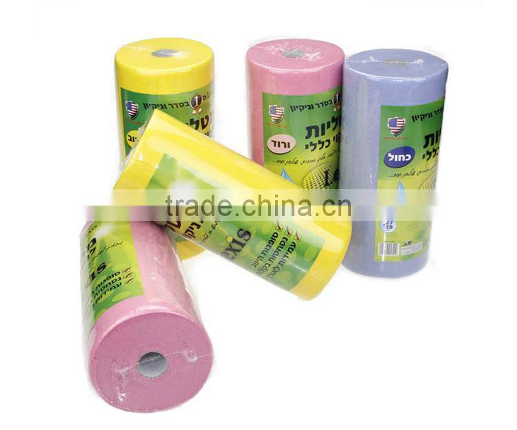 OEM manufacture , 13 years factory , produce and wholesale needle punch nonwoven clean cloth in perforated roll