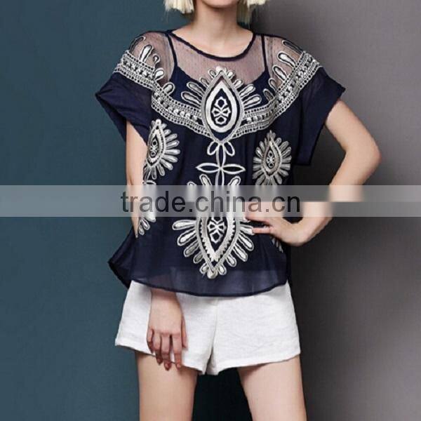 Europe design organza blouse,organza fabric types ,best price organza fabric