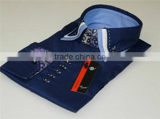 slim fit casual shirts for men shirt italian 100 cotton triple high collar man shirts