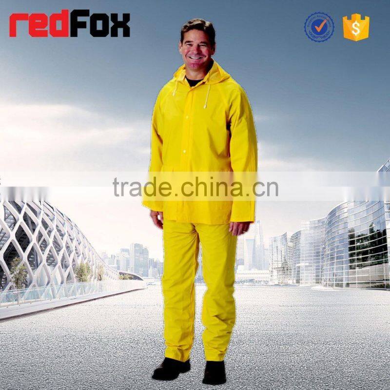 Mens Hi Vis Fluorescent Yellow rain wear clothing